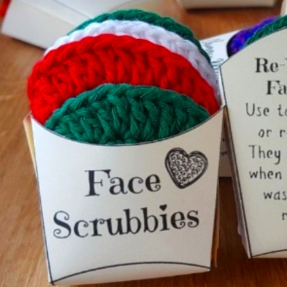 Hi, I. Taking orders for hand crocheted  cotton-reusable face scrubbies.